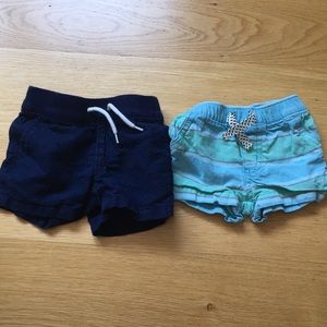 Bundle of two baby boy shorts. Size 3m and 3-6m